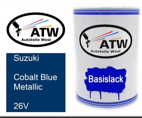 Suzuki, Cobalt Blue Metallic, 26V: 500ml Lackdose, von ATW Autoteile West.